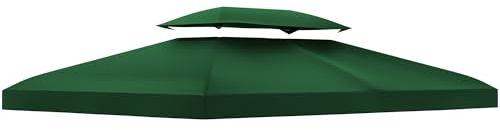 Outsunny Ersatzdach für Metallpavillon 3x4m wasserabweisendPavillondach (Doppeldach) Ersatzbezug für Gartenpavillon Ersatzteile Polyester 180g/㎡ Grün