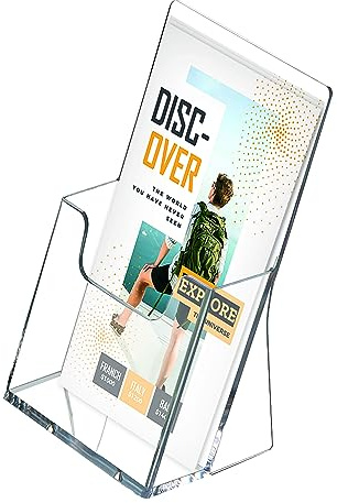 DISPLAY SALES Tisch-Prospekthalter für DIN Lang Flyer | Prospektständer Lang im Hochformat | Aufsteller Flyer aus glasklarem Acryl | 2 Broschürenständer für jeden Anlass