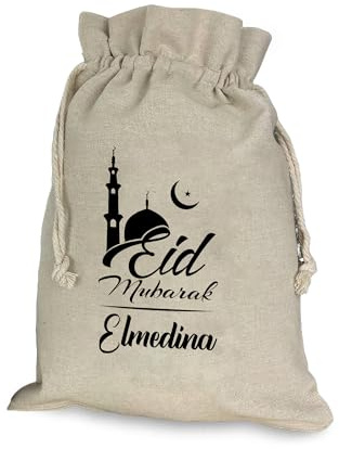 Eid Mubarak Geschenk Tüten – mit Name personalisiert - Ramadan Kareem – Geschenktaschen Beutel - Arabisch Kinder