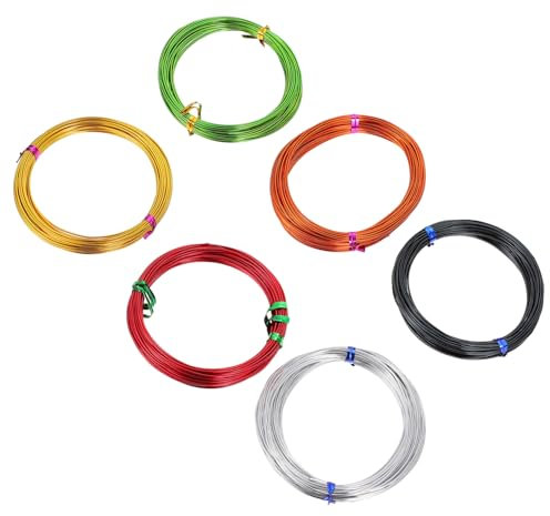 SEWOART 6 Stk Farbiger Aluminiumdraht Kranz Draht Flexibler Draht Lehmhandwerk Floristendraht Grün Floristen-drahtkranzringe Draht Kranz Kupfer Lieferungen Helles Silber