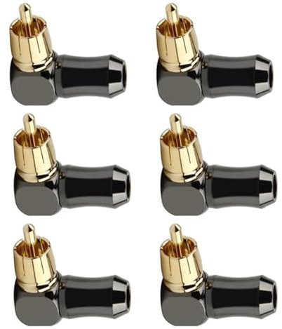 Doxiuyo 6 Pezzi Connettore Spina Audio 90 Gradi Angolo Retto Altoparlante Terminale Connettore per Saldatura Video Sostituzione Pezzi di Ricambio Accessori