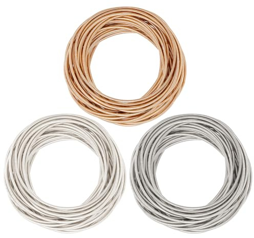 Beebeecraft 1 Box 45 Stück Französischer Gimp Stahldraht Stärke 12 Gold Silber Platin Bullion Draht Für DIY Armbänder Perlenherstellung Schmuckherstellung