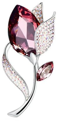Broche fleur de lys Calla pour femme - Fleur de tulipe - Bricolage - Pour mariage, fête, vêtements de bureau décontractés, Pierre Verre Pierre Émail Verre, Zircone cubique Agate Obsidienne