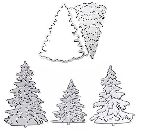 DIYEAH 5stücke Stanzschablone Weihnachtsbaum Metall Schneideformen Für DIY-Kunst Scrapbook Karten Papeterie Prägeschablone Für Weihnachtliche Bastelarbeiten