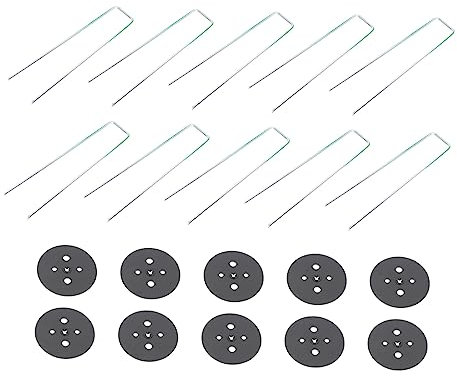 Happyyami 25ensembles Piquets De Jardin avec Rondelles Piquets De Fixation pour Tentes Gazons Artificiels Et Paysagers Outils pour Aménagement Extérieur