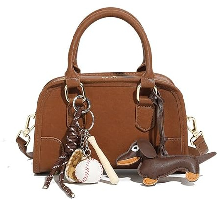 MOSAMHUA Premium Leder Bowling-Tasche für Damen | Crossbody Schultertasche | Unikales Design Alltagstauglich für Arbeit | Minimalist Stil Handtasche