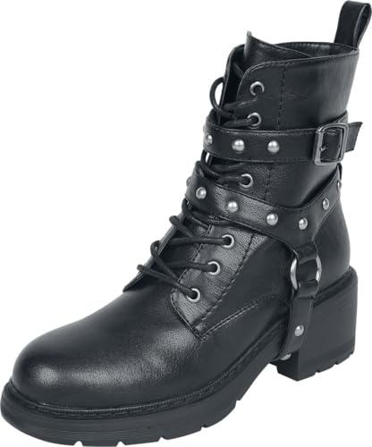 Rock Rebel by EMP Mujer Botas Negras con Cordones y Tachuelas EU37