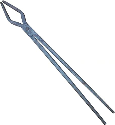 ZYGPH Tenazas de Herrero Tenazas de Herrero descentradas Tenazas de Herrero para forja Tenaza de Herrero de 600 mm de Longitud Tenazas de Herrero para fabricación de Cuchillos de Yunque