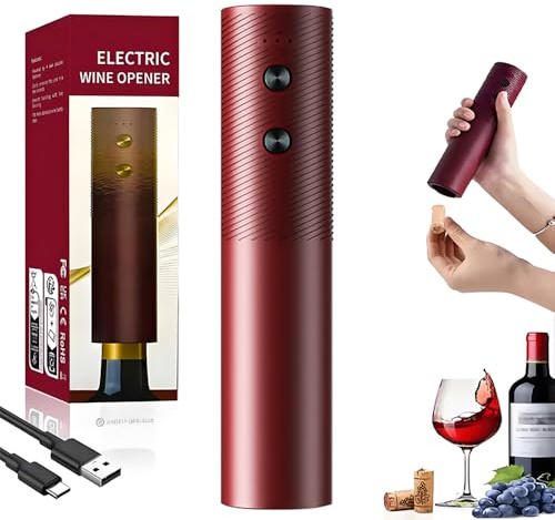 Elektrischer Korkenzieher, Elektrischer Weinflaschenöffner für Wein, Geschenkidee Weinflaschenöffner, USB-Kabel, Automatischer Flaschenöffner für Weinliebhaber