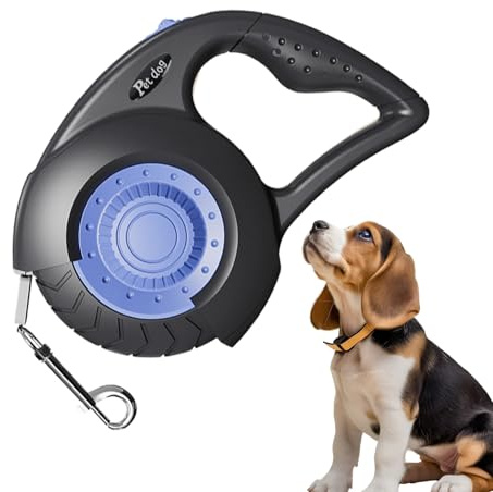 Correa Retráctil Exterior para Perros - Cuerda Paseo Mascotas 5 Metros | Guía Razas Medianas Grandes con Frenos,Entrenamiento Correr Exterior Camping Playa