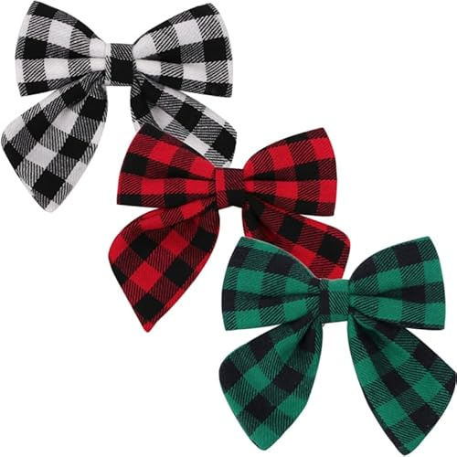 Toyvian Haarschleifen Mädchen Kariert 3Er Set Haarclip Für Mädchen Leichte Haarbögen Für Kinder Dekorative Haarspangen Für Geburtstag Babyparty Weihnachten Feiertage Und Alltag