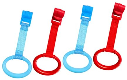 LOLIPPYY 4 pezzi Anelli per Lettino per Anelli da Tirare per Culla con Clip Sicura Maniglie per Aiutare Ragazzo Ragazza Stare in Piedi e Camminare Accessori Utili per Culletta e Letto