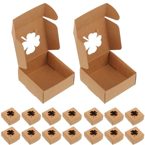 VERDANVERSE 20 Stück Geschenkbox Kraftpapier Pappschachteln mit Vierblättrigem Loch für Handgefertigte Seife und Süßigkeiten für Hotels und Coffeeshops