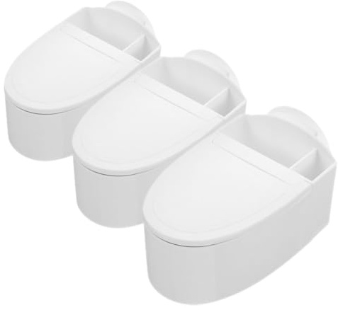 DOITOOL Cenicero de Pared con Tapa Abatible, Juego de 3 Unidades, Plástico Duradero, Montaje sin Taladro, para Dormitorio Oficina Baño, Almacenamiento Compacto para Cenizas