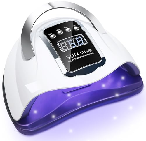 UV LED Nail Lamp 320W Professional Gel Nail Dryer with 66 LED Beads, Fast Curing Nail Lamp with Auto Sensor, 4 Timer Settings (10s/30s/60s/99s) for Gel Polish Home Salon