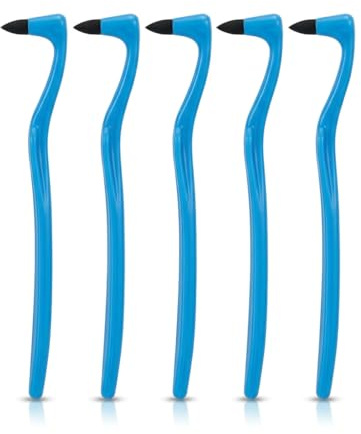 5 Pcs Interspace Toothbrush for Braces, Tufted Toothbrush Set for Teeth Cleaning, Orthodontic Toothbrush Soft Bristle for Hard to Reach Areas, Manual Dental Cleaning Tool Kit, Blue