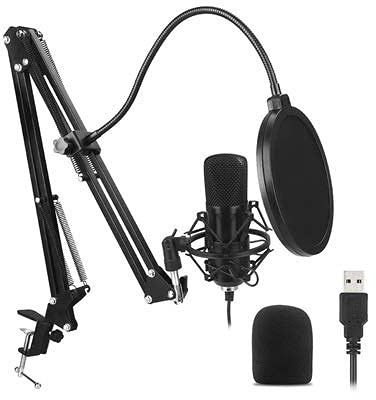ZZABCDEGH Microfono a condensatore per PC Set di microfoni a condensatore cardioide for la registrazione in studio progetti voice over in streaming