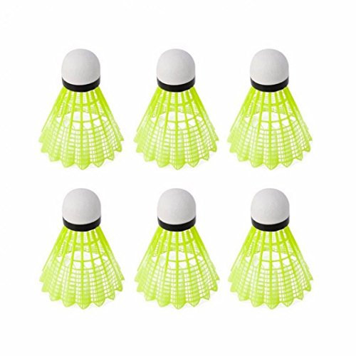 Brussels08 Federbälle aus Nylon, 6 Stück, für Sport, Training, Hochleistungs-Badmintonbälle, Set für drinnen und draußen, Sport, hohe Geschwindigkeit, Badminton, Birdies Bälle