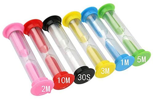 Rocita Sanduhr, Stundenglas, 6 Farben, kreative Sanduhr, 30 Sekunden, 1 min, 2 min, 3 min, 5 min, 10 Minuten, 6 Stück