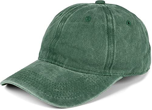 styleBREAKER Unisex basebollkeps vintage look justerbar 6-panel blöja i tvättad optik med böjd skärm bomull retro keps för män och kvinnor, Mörkgrön, one size