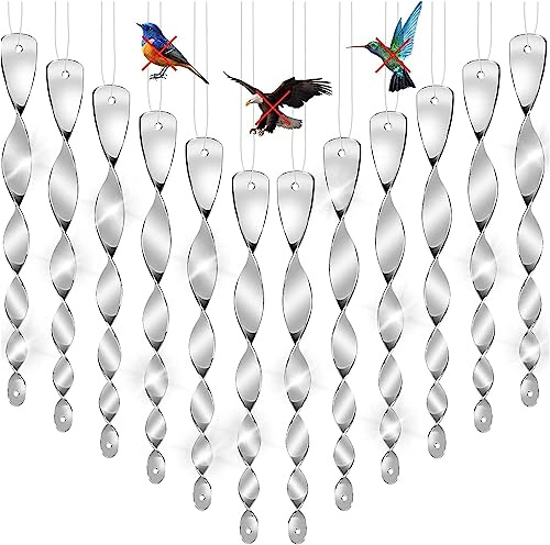 EKKONG 12 Stück Vogelabwehr, Vogel abwehr Garten Dekoration vogelabwehr spirale Reflektierende Windspirale Vogelabwehr Abwehr von Vögeln im Haus & Garten, Dekoration für Balkon und Garten (12 Stück)