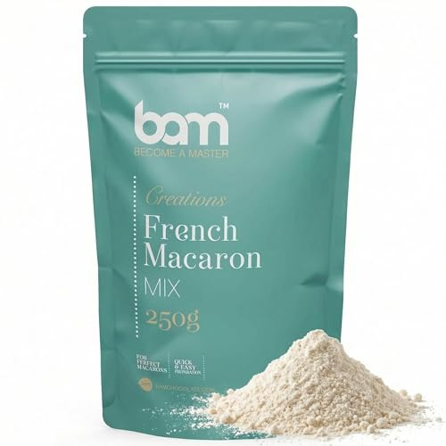 BAM Dessert-Mischungen, schnelle und einfache Zubereitung, Backen für Zuhause und Profi, reichhaltiger Geschmack (Französischer Macaron-Mix, 250 g)