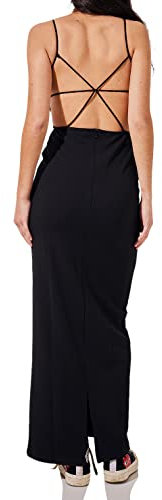 NA-KD Vestido con Detalle de Tirantes en la Espalda Informal, Negro, XXS para Mujer
