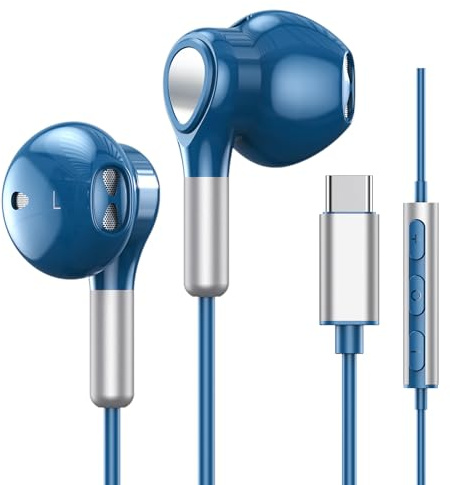 USB C Kopfhörer für Samsung Galaxy S24 S23 Ultra S22 S21 FE S20 A53 A54 USB C Kopfhörer mit Mikrofon In-Ear Kopfhörer mit Kabel Ohrhörer USB Typ C für iPhone 16 15 iPad Pro Air 5 Mini 6 Google Pixel 9