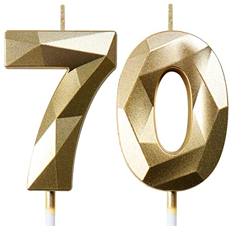 Geburtstagskerzen Zahlen Kerze 70 Tortendeko 70. Geburtstag Mann Frau Kerzen Geburtstag Gold Zahlen Geburtstagskerzen für Torte