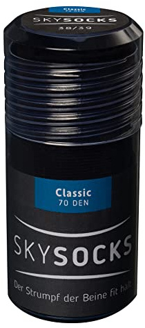 SKYSOCKS Classic Kniestrümpfe, belebende Strümpfe für Damen und Herren für Reise, Beruf und Freizeit, 70den | schwarz, blau, grau, safari, sand, rot, navy, sunflower, berry | Gr. 36-45
