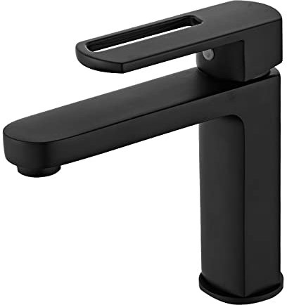 Ya schwarzer Haushalt Vollkupfer Wasserhahn Waschbecken Waschbecken Einbauwaschbecken Einbauwaschbecken weiß WC warmer und kalter Wasserhahn, schwarze Version