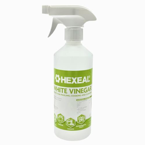 Hexeal White Vinegar 500ml Spray – 500ml Spray of Food Grade White Vinegar for Cooking, Cleaning, Pickling & Baking – Cleans Surfaces, Deodorises & Removes Grime