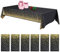 Nizirioo 6 piezas de manteles desechables, impermeables, rollo de papel, mantel de fiesta, mantel rectangular adecuado para decoración de cumpleaños, boda, 137 x 274 cm (negro)