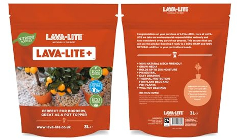 Jardinion Lava Lite Pflanzgranulat Lavagranulat 3l Grau | 100% natürlicher Lavastein, harmlos für Tiere, kein Bodenfrost im Winter