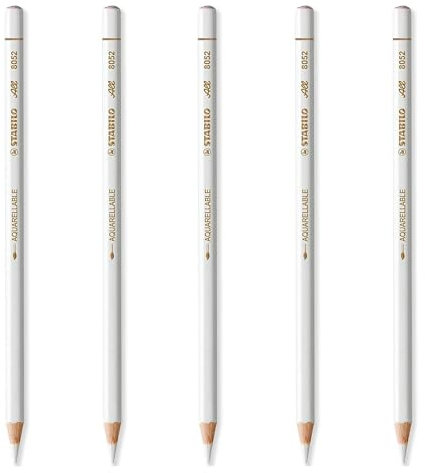 STABILO Aquarell-Effekt-Bleistift, Weiß, 5 Stück