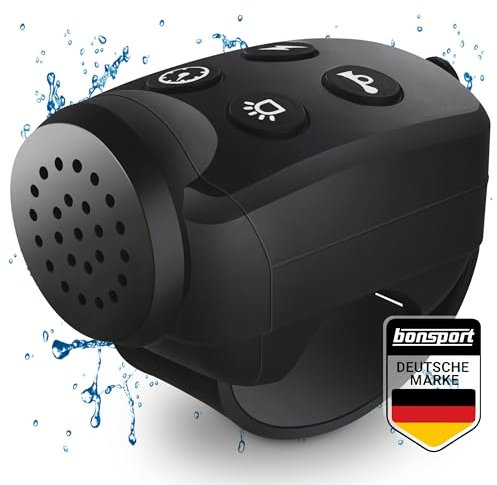 Fahrradklingel elektrisch mit 4 lustigen Sounds - elektrische Fahrradhupe für Fahrrad und Kinder Laufrad Schwarz