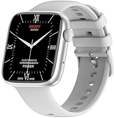 Gerrit DT103 - Reloj inteligente para hombre y mujer, impermeable, NFC, GPS, rastreador deportivo, pantalla HD de 1.9 pulgadas, pulsera de fitness para Android iOS (plateado)