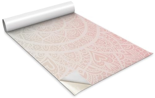 Wallfluent 100x50cm Küchenfolie Deko für Möbel Selbstklebende Hochwertige Klebefolie Dekofolie Tapete Möbelfolie Für Möbel Tisch Schrank Tür Küchenfronten - Buntes Mandala