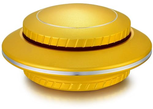 Spespo Herb Grinder UFO Shape, 2.5'' 4 Layers Premium Aluminium Spice Grinder with Pollen Scraper (Gold)