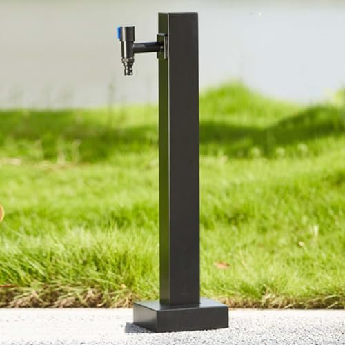 Colonne D'eau Jardin Carrée Extérieure en Acier Inoxydable,support Tuyau Autoportant Avec Robinet,borne Décorative de Distributeur D'eau de Fontaine Caractéristique D'eau,pour L'irrigation du Jardin