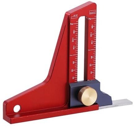 Holzbearbeitungs-Höhenmesser, Kreissägen-Tiefenmesser, Tischkreissägen-Höhenmesswerkzeug, Magnetisches imperiales metrisches Höhenmessgerät aus Aluminiumlegierung für Holzhandwerk, Fräser