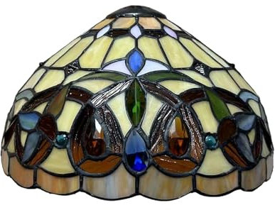GDLight Pantalla de Vidrio Manchado para Lámpara, 12 Pulgadas Vintage Tiffany StyleLampshade Apto para Lámpara de Mesa Lámpara Colgante Lámparas de pie