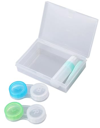 FRCOLOR 2pièce Étui à Lentilles De avec Boîte De Rangement Et Outils De De Boîtes Doubles Élégantes Vert
