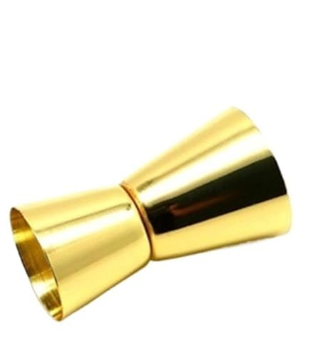 CHFYIJYHM Jigger de Mesure de Barre d'acier Inoxydable, Kit de Jigger de secoueur de Cocktail de vin de Partie de Barre Outil de Barre de Tasse de Mesure de Boisson de Double Esprit(Gold 15-30ml)
