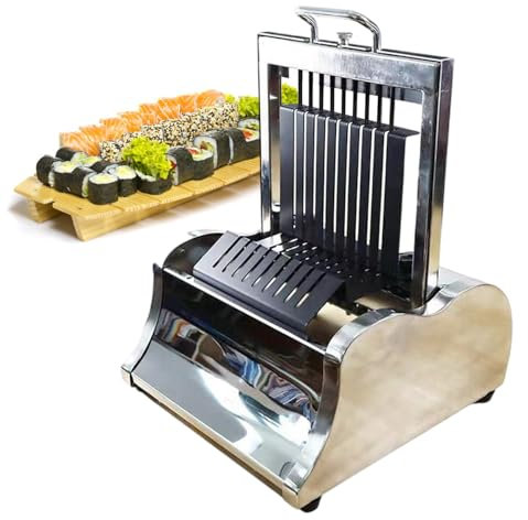 Kit Para Hacer Sushi: Cortadora De Rollos De Sushi Comercial Para Preparar Una Gran Cantidad De Sushi En Poco Tiempo, Con Cuchilla ExtraíBle De Acero Inoxidable Y Encimera,10Segments