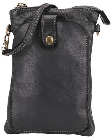 SH Leder Vintage Damen Handytasche Umhängetasche Multifunktion Handtasche Schultertasche aus Premium Rindsleder Echtleder Verstellbarer Schultergurt Handy bis 7.2 Zoll 14x19cm Amy G416