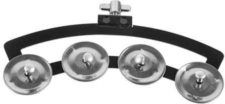 SECFOU Robustes Tamburin aus Aluminiumlegierung und ABS mit glatten runden Kanten handliches Schlagzeugzubehör für Percussion und rhythmische Handglockeninstrumente