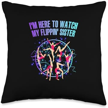 Im Here To Watch My Flippin Sister Funny Humor Witty Throw Pillow