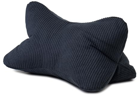 Gözze - Leseknochen Capri, Nackenkissen in Feincord-Optik, Lese- und Relaxkissen für Nacken und Rücken, 40 x 25 cm - Schwarz