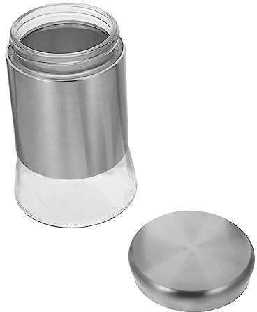 LIGIGWASH Glass Stainless Steel Spice Jar 1100ml Airtight Food Storage Container for Kitchen Dry Goods Nuts Tea Coffee Pantry